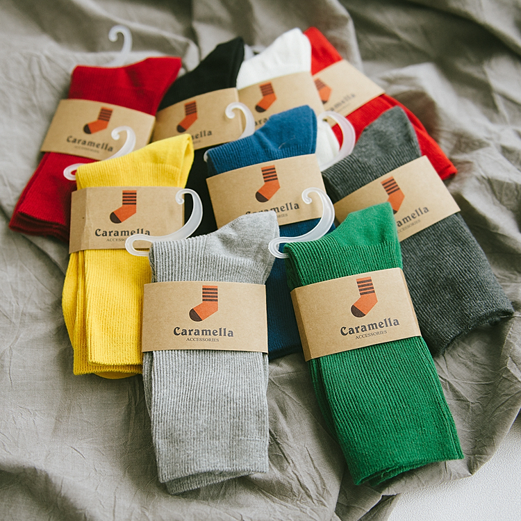 簡(jiǎn)單復(fù)古雙針襪子拍攝純色共九色豎條紋男襪